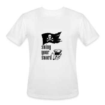 swing your sword design - Men's Moisture Wicking Performance T-Shirt - white - Front - Jackson (183cm)