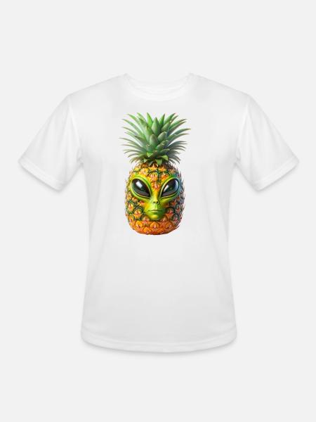 Alien Pineapple - Men's Moisture Wicking Performance T-Shirt - white