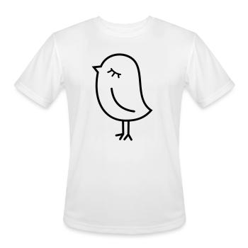 Cute Sparrow Chick – Tweeting Birdie - Men's Moisture Wicking Performance T-Shirt - white - Front - Jackson (183cm)
