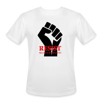 Resist: Silence is Consent - Men's Moisture Wicking Performance T-Shirt - white - Front - Jackson (183cm)