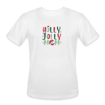 HOLLY JOLLY mom - Men's Moisture Wicking Performance T-Shirt - white - Front - Jackson (183cm)