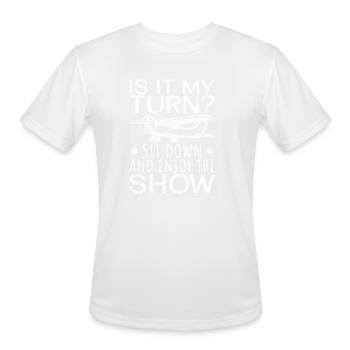 Enjoy The Show Airplane Lover RC Plane - Men's Moisture Wicking Performance T-Shirt - white - Front - Jackson (183cm)