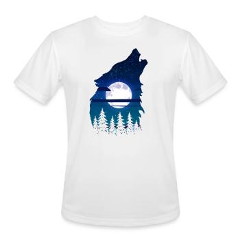 Howling wolf full moon forest howling wild - Men's Moisture Wicking Performance T-Shirt - white - Front - Jackson (183cm)