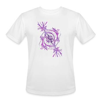 Purple Fractal Spiral Mandala - Men's Moisture Wicking Performance T-Shirt - white - Front - Jackson (183cm)