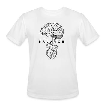 Balance: Brain and Heart Outline - Men's Moisture Wicking Performance T-Shirt - white - Front - Jackson (183cm)