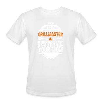Funny Barbeque Grillmaster Grilling Meat BBQ - Men's Moisture Wicking Performance T-Shirt - white - Front - Jackson (183cm)