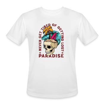 Paradise Skull Island - Men's Moisture Wicking Performance T-Shirt - white - Front - Jackson (183cm)
