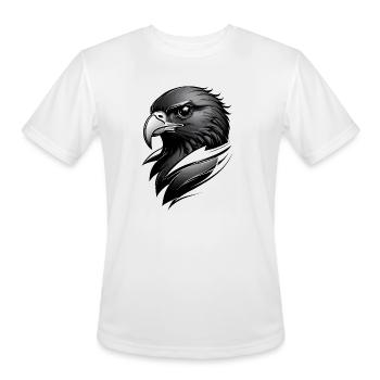 Minimalist Stylized Black Falcon - Men's Moisture Wicking Performance T-Shirt - white - Front - Jackson (183cm)