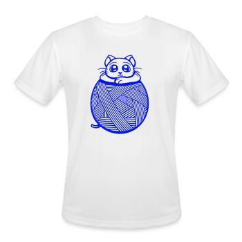 Cat ball wool thread ball of wool sewing knitting - Men's Moisture Wicking Performance T-Shirt - white - Front - Jackson (183cm)