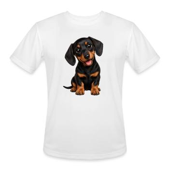 Cute Dachshund Dog Loyal Companion - Men's Moisture Wicking Performance T-Shirt - white - Front - Jackson (183cm)