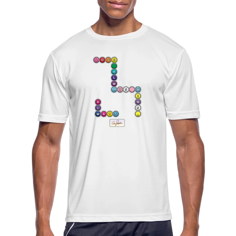 Retro-Meets-Modern "Love Always Wins" - Men's Moisture Wicking Performance T-Shirt
