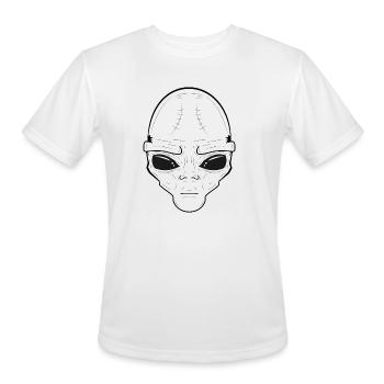 Alien Face, Minimalist Line art - Men's Moisture Wicking Performance T-Shirt - white - Front - Jackson (183cm)