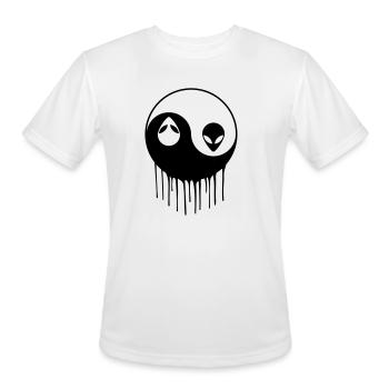 Alien Yin Yang - Men's Moisture Wicking Performance T-Shirt - white - Front - Jackson (183cm)