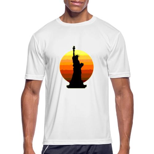 USA: Golden Horizon Liberty - Men's Moisture Wicking Performance T-Shirt