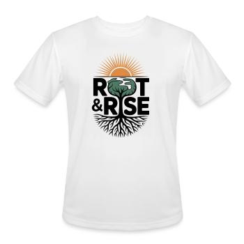 Root & Rise: Sunburst Tree - Men's Moisture Wicking Performance T-Shirt - white - Front - Jackson (183cm)