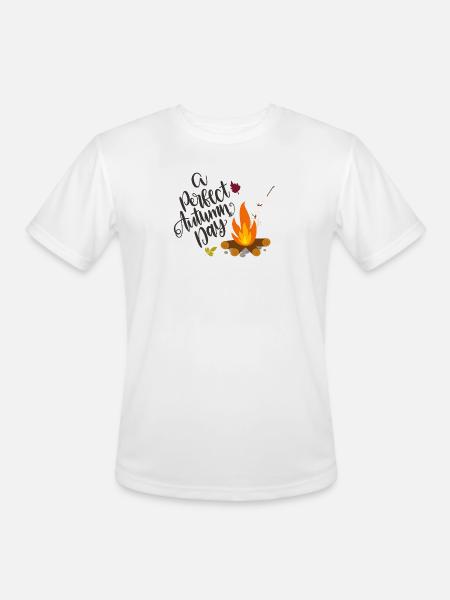 Autumn Campfire Cozy Day - Men's Moisture Wicking Performance T-Shirt - white