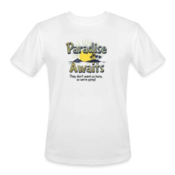 Paradise Awaits - Men's Moisture Wicking Performance T-Shirt - white - Front - Jackson (183cm)
