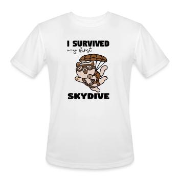 An Adorable skydiving cat, funny skydiving - Men's Moisture Wicking Performance T-Shirt - white - Front - Jackson (183cm)