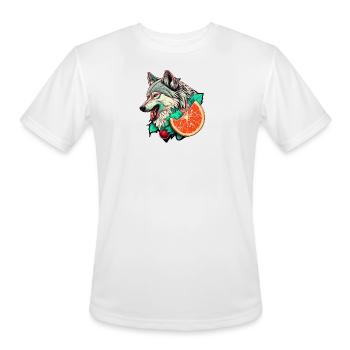 wolf fruit - Men's Moisture Wicking Performance T-Shirt - white - Front - Jackson (183cm)
