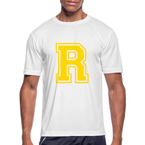 Letter R – Capital Athletic Alphabet Monogram - Men's Moisture Wicking Performance T-Shirt