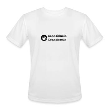 Cannabinoid connoisseur leaf logo black - Men's Moisture Wicking Performance T-Shirt - white - Front - Jackson (183cm)
