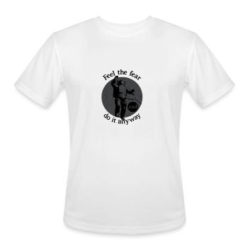 Astronaut Courage: Fearless Action - Men's Moisture Wicking Performance T-Shirt - white - Front - Jackson (183cm)