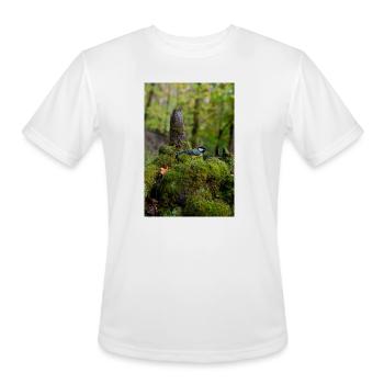 Mossy Forest Bird on Log - Men's Moisture Wicking Performance T-Shirt - white - Front - Jackson (183cm)