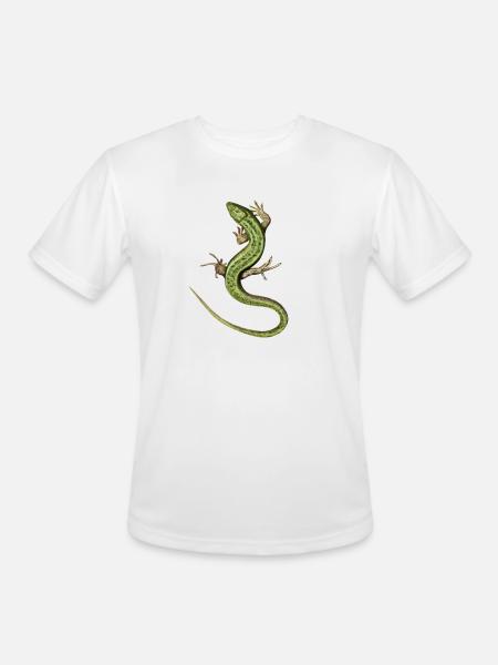 Emerald Salamander Illustration - Men's Moisture Wicking Performance T-Shirt - white