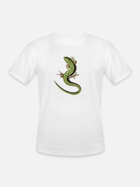 Verdant Salamander Swirl - Men's Moisture Wicking Performance T-Shirt - white