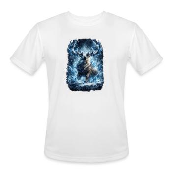 Frost Wolf Howl - Men's Moisture Wicking Performance T-Shirt - white - Front - Jackson (183cm)