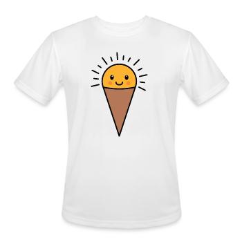 Cheerful Ice Cream Cone - Men's Moisture Wicking Performance T-Shirt - white - Front - Jackson (183cm)