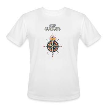 Stay Curious Compass Sunrise - Men's Moisture Wicking Performance T-Shirt - white - Front - Jackson (183cm)