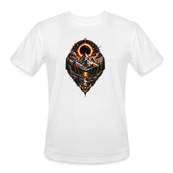 Eclipse Over Alpine Peaks - Men's Moisture Wicking Performance T-Shirt - white - Front - Jackson (183cm)