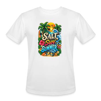 Salt Sun Summer Art by Marlaq Fashion - Men's Moisture Wicking Performance T-Shirt - white - Front - Jackson (183cm)