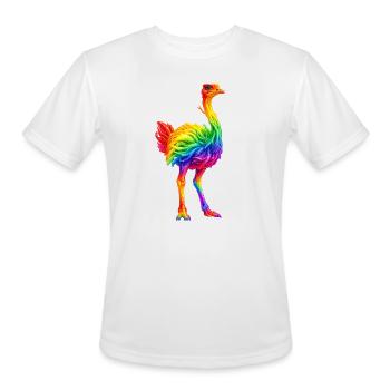 Rainbow Ostrich Burst - Men's Moisture Wicking Performance T-Shirt - white - Front - Jackson (183cm)