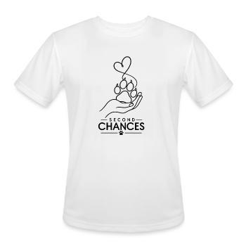 Second Chances Paw Rescue Heart - Men's Moisture Wicking Performance T-Shirt - white - Front - Jackson (183cm)