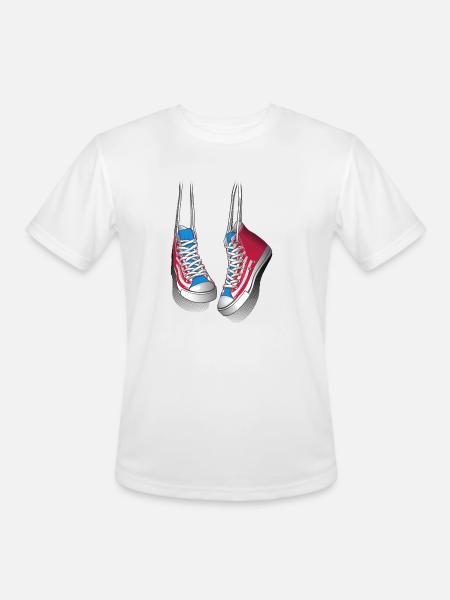 Hanging sneakers - Men's Moisture Wicking Performance T-Shirt - white