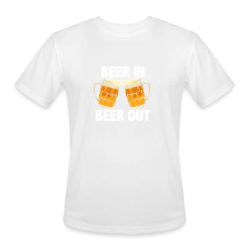 Beer In Beer Out - Men's Moisture Wicking Performance T-Shirt - white - Front - Jackson (183cm)