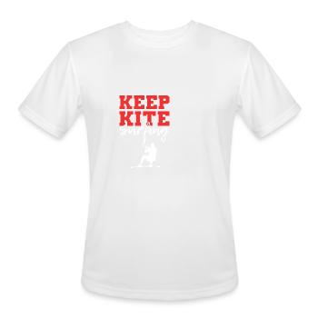 Keep Kite Surfing Courageous Gift - Men's Moisture Wicking Performance T-Shirt - white - Front - Jackson (183cm)