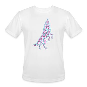 Howling Wolf Calligraffiti - Men's Moisture Wicking Performance T-Shirt - white - Front - Jackson (183cm)