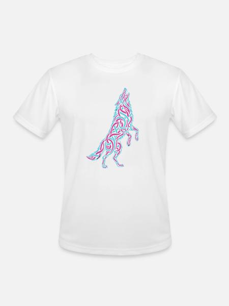 Howling Wolf Calligraffiti - Men's Moisture Wicking Performance T-Shirt - white