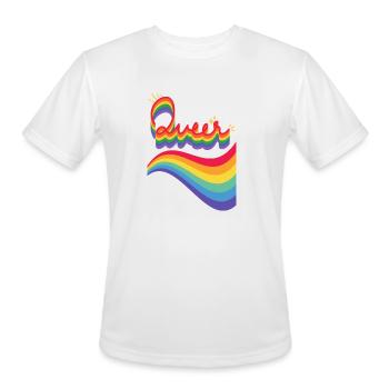 Queer Rainbow - Men's Moisture Wicking Performance T-Shirt - white - Front - Jackson (183cm)
