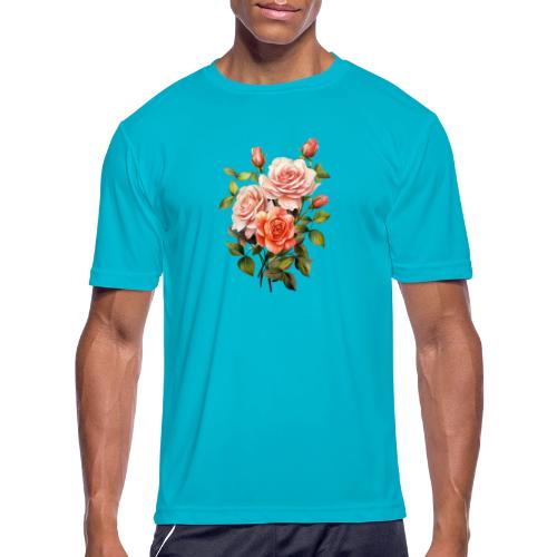 Pink Roses - Men's Moisture Wicking Performance T-Shirt