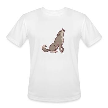 Wolf Howling Wolf - Men's Moisture Wicking Performance T-Shirt - white - Front - Jackson (183cm)