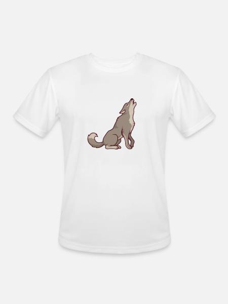 Wolf Howling Wolf - Men's Moisture Wicking Performance T-Shirt - white