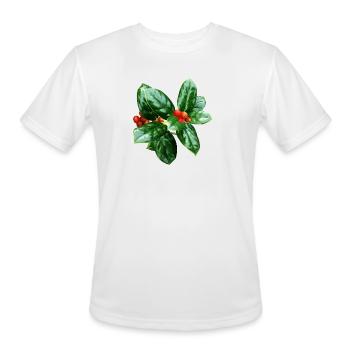 Holly With Berries - Men's Moisture Wicking Performance T-Shirt - white - Front - Jackson (183cm)