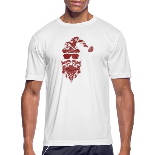 Red Coastal Inspired Santa Claus - Men's Moisture Wicking Performance T-Shirt