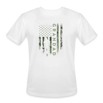 Vintage Usa Camo Flag Proud Grandad Funny Fathers - Men's Moisture Wicking Performance T-Shirt - white - Front - Jackson (183cm)