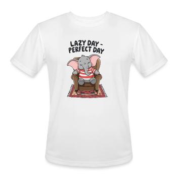 Elephant Lazy Day Perfect Day Comfy Chair - Men's Moisture Wicking Performance T-Shirt - white - Front - Jackson (183cm)