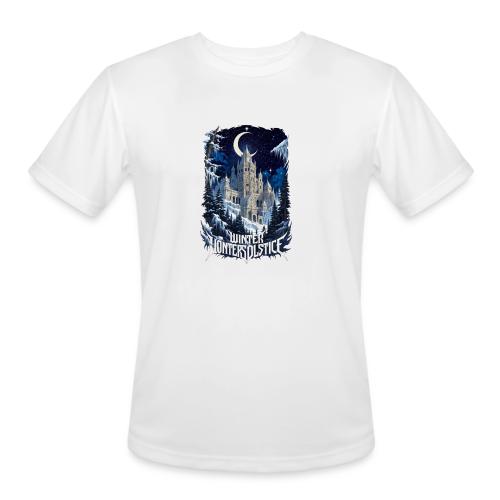 Celestial Winter Temple T-Shirt - Men's Moisture Wicking Performance T-Shirt